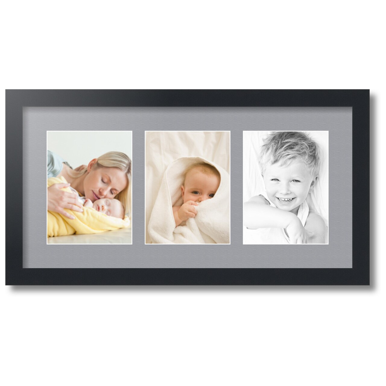 ArtToFrames Collage Photo Picture Frame with 3 - 6x8 inch Openings, Framed in Black with Over 62 Mat Color Options and Plexi Glass (CSM-3926-782)